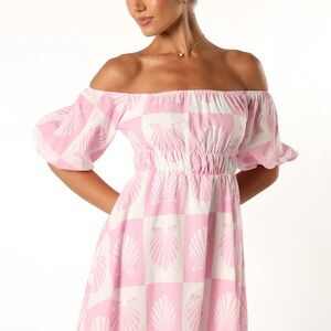 Petal & Pup Pink and White Smocked Puff Sleeve Sundress